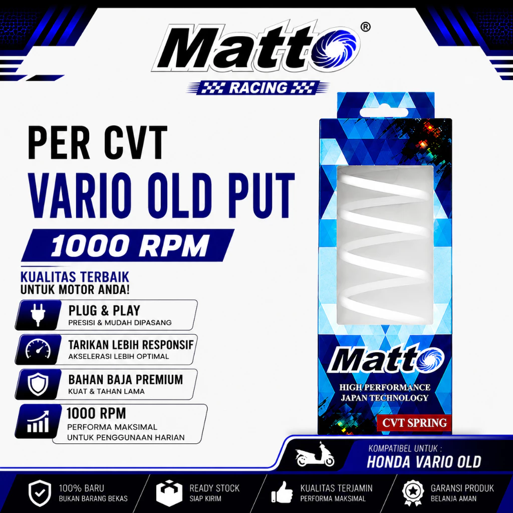 id-11134207-81ztj-mqlltja2jiteb3 Per CVT Vario Old Putih 1000 RPM | Per Kontra Honda Vario 110 Karbu | Per CVT Racing | Matto Racing - Gambar 1