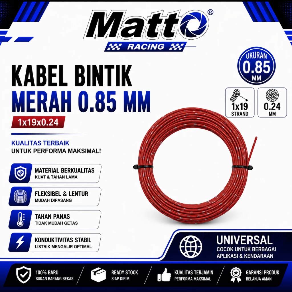id-11134207-81ztd-mr2nrqr1hvr9d3 Kabel Bintik Merah 0.85 mm 1x19x0.24 | Kabel Listrik Otomotif Motor Mobil | Matto Racing - Gambar 1