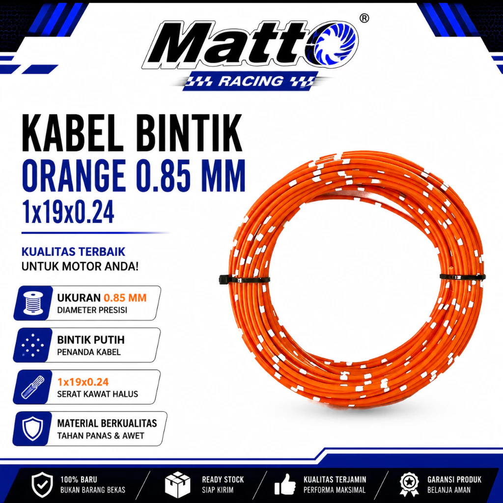 id-11134207-81ztd-mr2nrqr1jabp7b Kabel Bintik Orange 0.85 mm 1x19x0.24 | Kabel Listrik Otomotif Motor Mobil | Matto Racing - Gambar 1