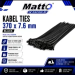 Kabel Ties 370 x 7.6 mm Black | Cable Tie Hitam Heavy Duty | Pengikat Kabel | Matto Racing