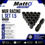 Mur Racing L Set 1.5 Hitam | Lug Nut Racing Mobil | Matto Racing