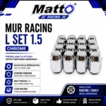 Mur Racing L Set 1.5 Chrome | Lug Nut Racing Mobil | Matto Racing